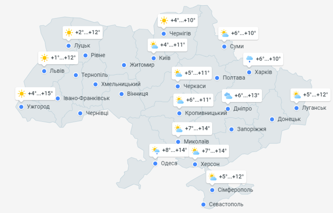 погода украина 17 октября