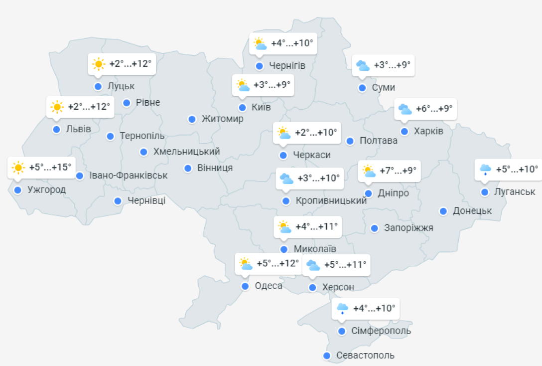 погода украина 18 октября