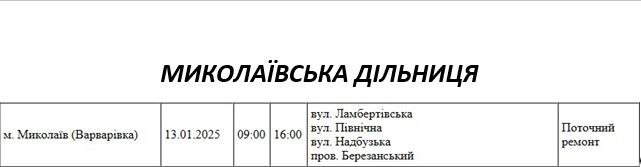 Где в Николаеве и области в понедельник будут отключать свет (адреса)