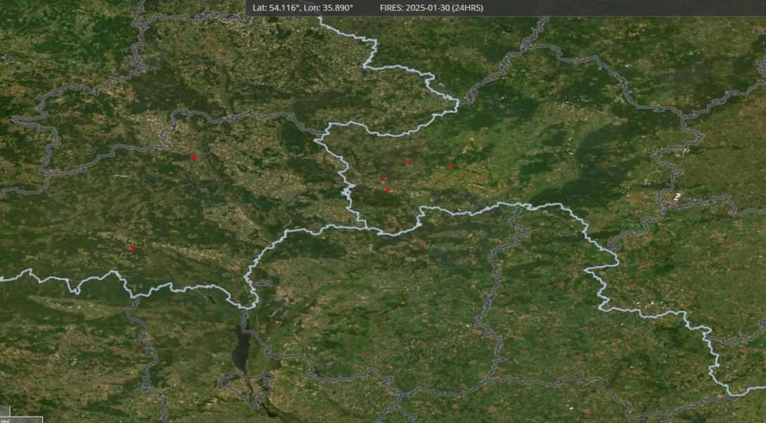 Атака БПЛА по РФ, пожар, FIRMS, 30 января, Брянская область